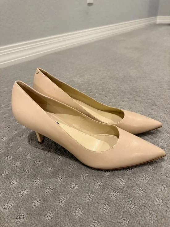 Nine West Women's Arlene Pointed-Toe Low Heel Pumps - Shade Blush Leather - Picture 3 of 7